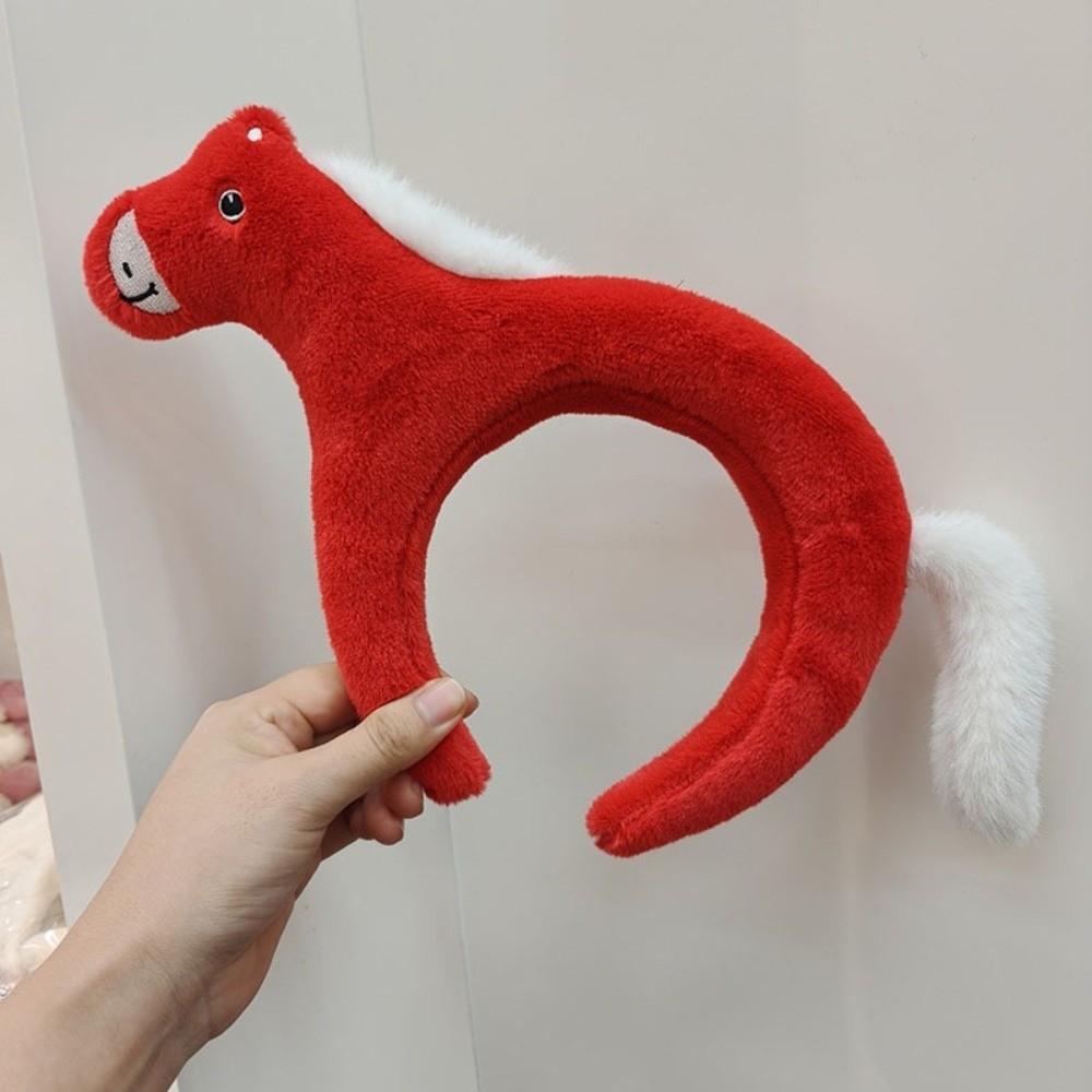 Sweet Horse Hair Hoop Cartoon Pony Doll Headpiece Mascot Plush Headband Costume Parties