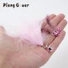 10pcs Random Mix Bell Feather Cat Toys Wand Replacement Head Of Cat Teaser Funny Stick Feather Pet Toy
