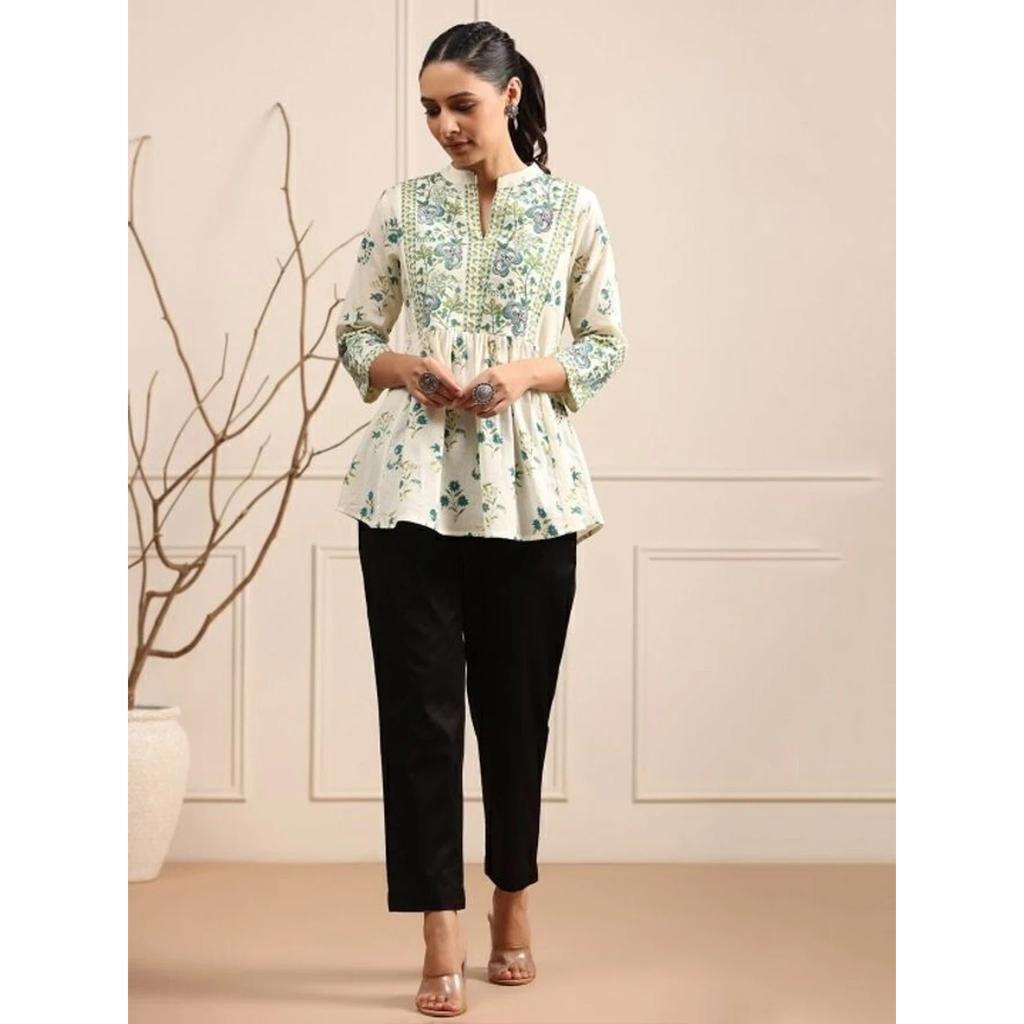 Indisches Bollywood Freizeitkleidung Oberteil Kurti Set Damen Designer Ethnisch Kurta Set Kleid