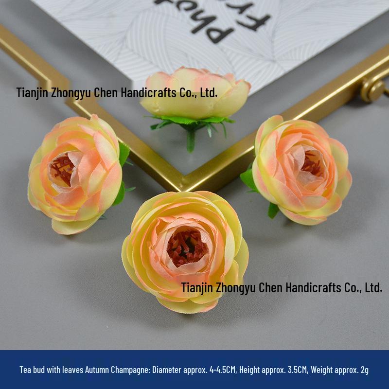 Champagne Silk Imitation Flowers for Hairpins, Hanfu Headdresses, Souvenirs, and Performance Accessories.