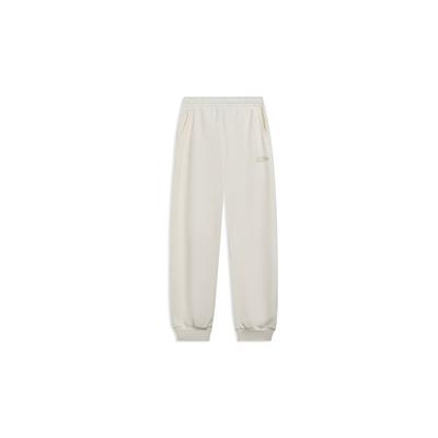 Li Ning Sports Trend Series Letter Print Elastic Cuff Joggers Women Joggers Off-White AKLT020-6