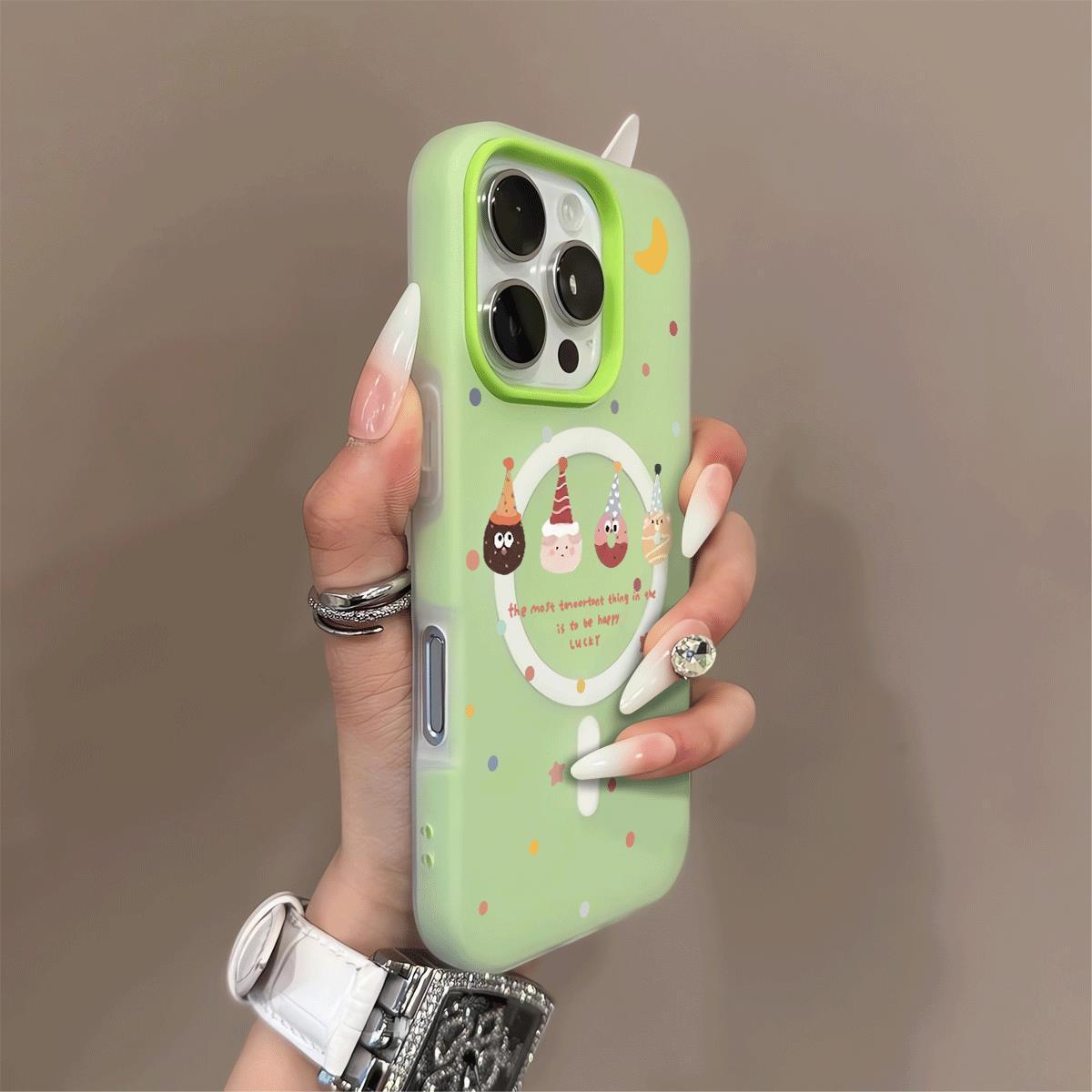 

Jelly Magnetic Suction 2-in-1 for High-end Feeling of Apple Phone Case, Transparent 17pro Cartoon TPU Soft Case for Apple Phone Case For iPhone 17PROMAX