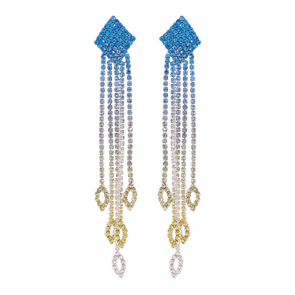 Explosive geometrische farbige Diamant-Ohrhänger für Frauen