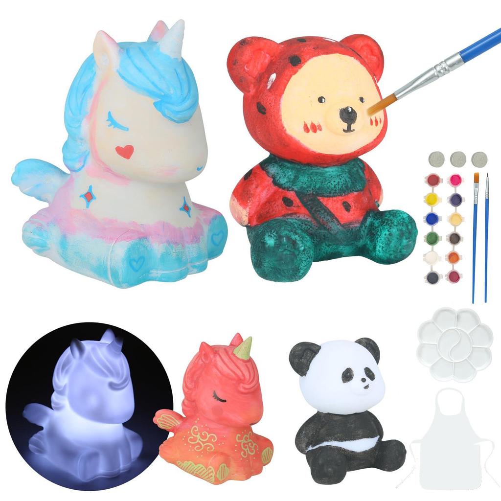 DIY Noční světlo Sada na malování koťátka - Ručně vyrobená kreativní graffiti omalovánka (Dvoudílná sada)