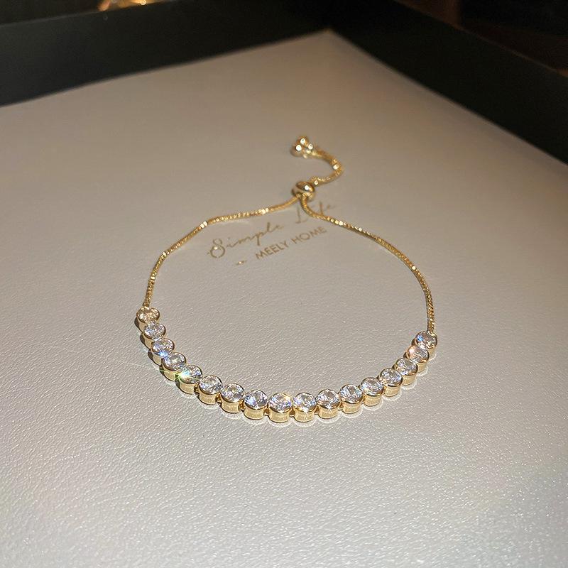 Xiaohongshu Style Colored Zircon Bracelet - Simple, Fashionable, and Versatile Women's Jewelry