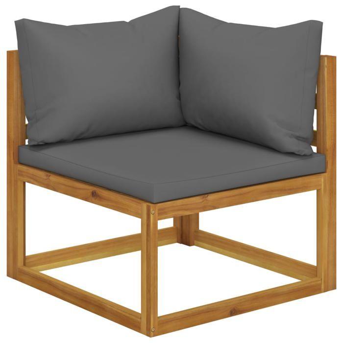 Maison Exclusive - Salon de jardin 6 pcs avec coussin Bois d'acacia solide