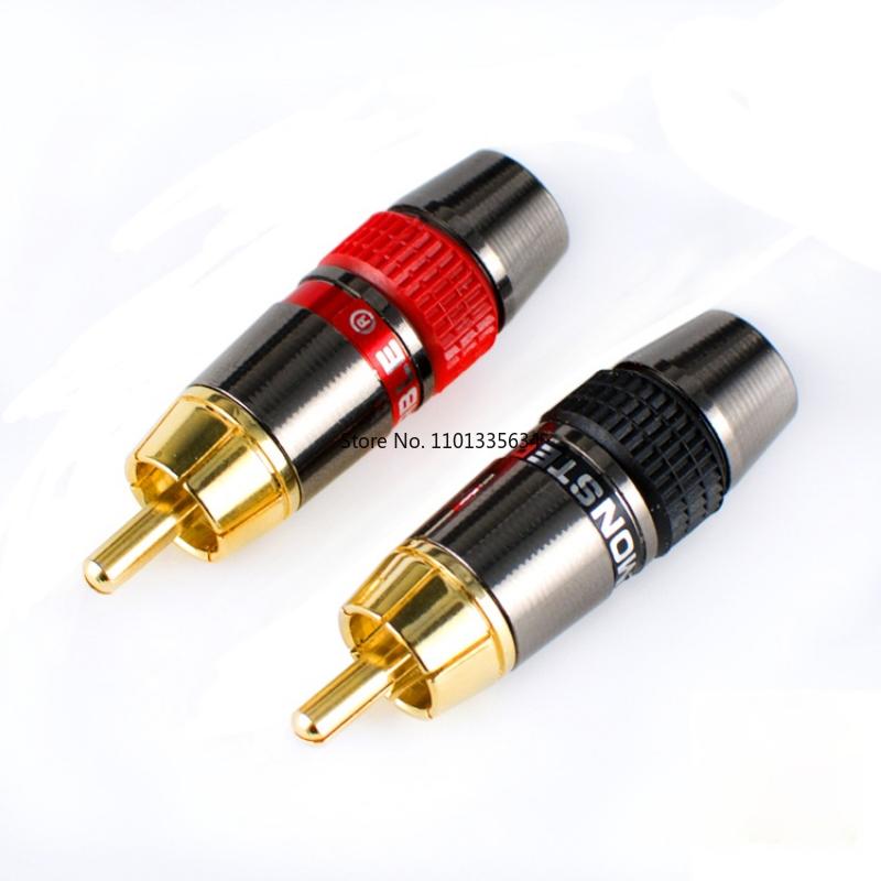 4 ks/šarže Monster Gold RCA Lotus Konektor Audio Signál Přenosný a Multifunkční Terminálový Konektor