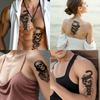 3 Stück Temporäre Tattoos Realistische Temporäre Tattoos Kapuzen-Skelett Wolfskopf und Mond für Arme Oberschenkel Männer
