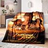 Indiana Jones and The Dial of Destiny Flannel Blanket Bedding Bedspread Sofa Warm Blanket Home Decor Children Adult Fans Gift