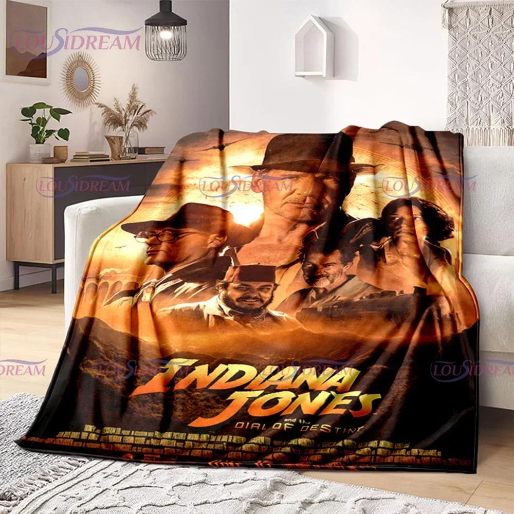 Indiana Jones and The Dial of Destiny Flannel Blanket Bedding Bedspread Sofa Warm Blanket Home Decor Children Adult Fans Gift