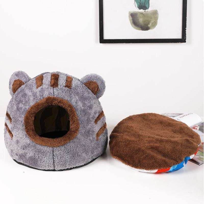 Cat Houses Winter Deep Sleep Comfort Cat Bed Cute Bear Head Shape Nest Pets Tent Cozy Cave for Cats House Pet Supplies