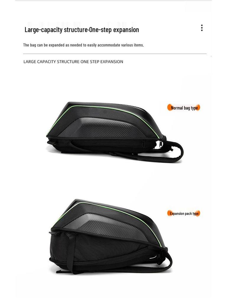 Motorcycle Helmet Backpack, Waterproof Hard Shell Riding Bag, KTM Style
