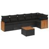 VidaXL Garden Lounge Set with Cushions 7 Pcs, Patio Sofas, Patio Furniture Set, Outdoor Furniture, Black 3227672