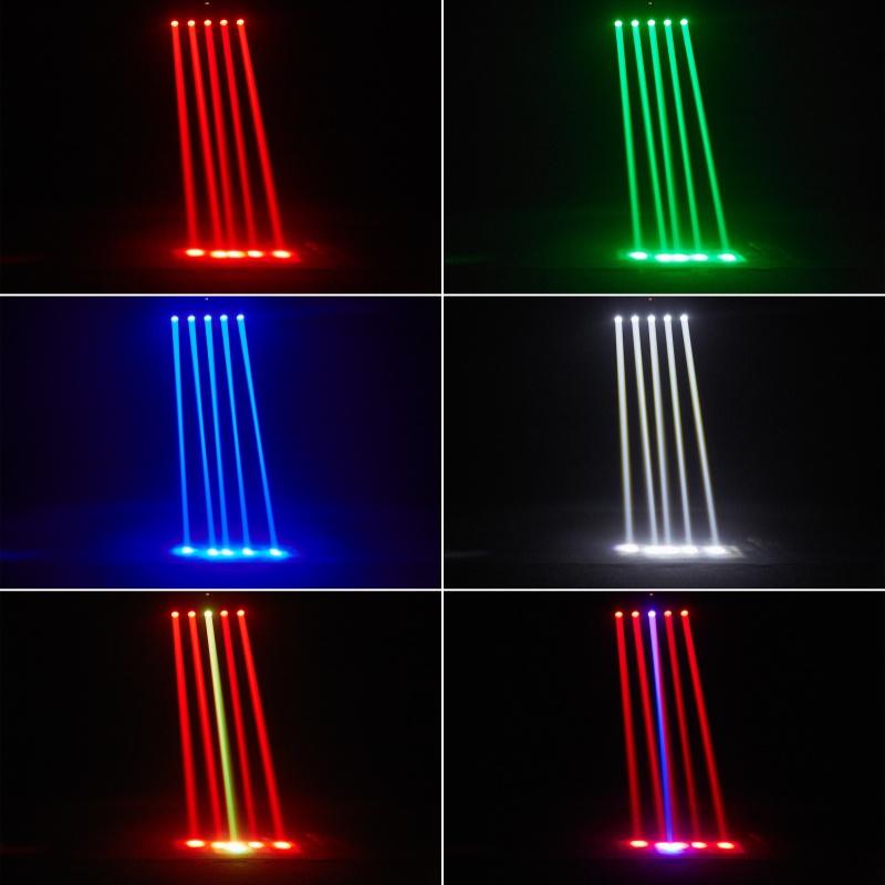 180w 5-Head XY Rotating Stage Disco Light  DMX512 Sound Control RGBW Beam+Green Laser Colorful LED Party Bart Lamp