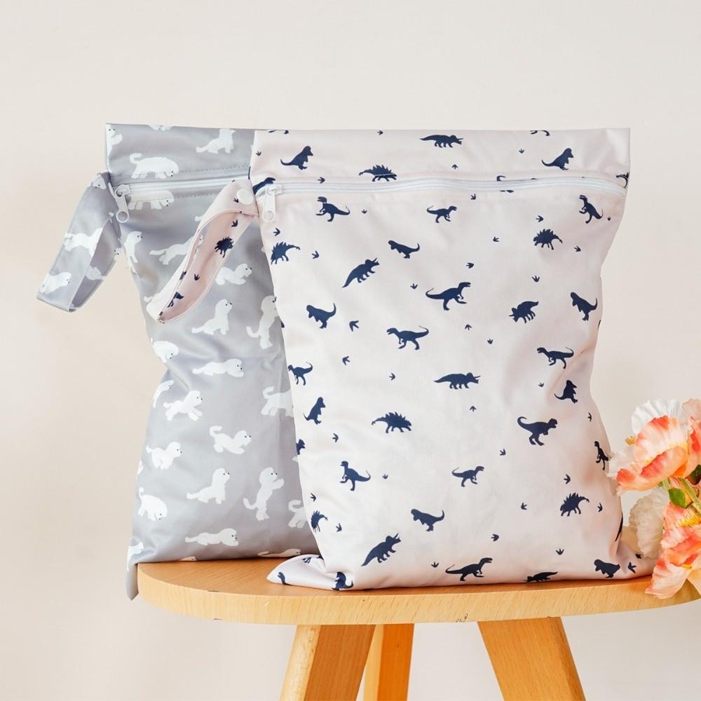 2pcs Reusable Printed Wet Dry Bag Waterproof Laundry Organizer Pouch  for Yoga Gym