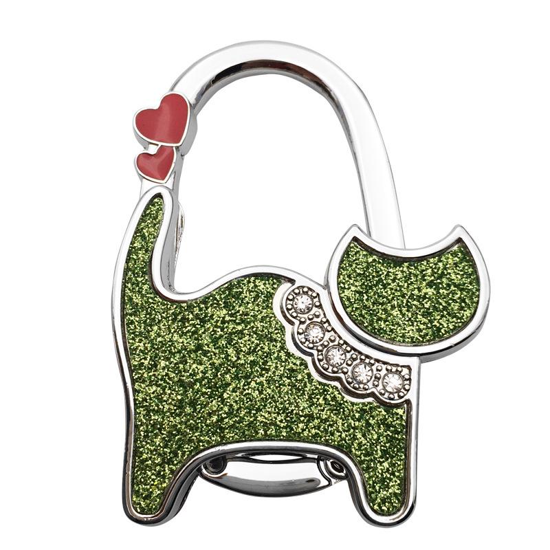Two-heart Cat Bag Hook: Customizable Logo, Inner-Folding Table Edge Hook for Ladies