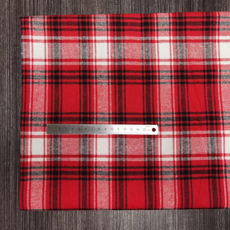 Spot Color-Woven Plaid Jacquard Fabric for Children's Autumn/Winter Brushed Polyester-Cotton Shirts