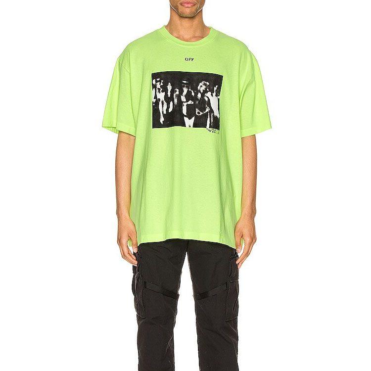 OFF WHITE Koszulka Męska SS20 Neonowy Zielony OMAA038R201850156210