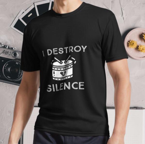 

New Shirt I destroy silence Active Logo T-Shirt Funny Size S - 5XL M