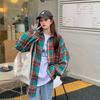 Autumn Lazy Style Loose Plaid Shirt Jacket Women's Design Retro Top