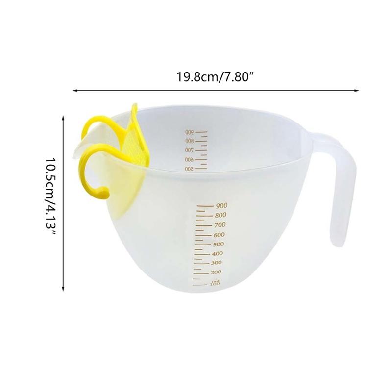 Egg Beating Cup High Capacity Wide Use Filtering Egg Liquid Mixing Measuring Bowl Kitchen Accessories Baking Tool