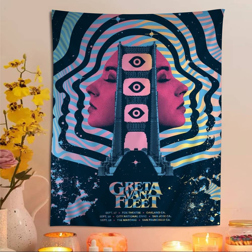 Greta Van Fleet Band Rock Cartone Animato Arazzo Arte Fantascienza Stanza Arredamento Casa Arte Arredamento Casa