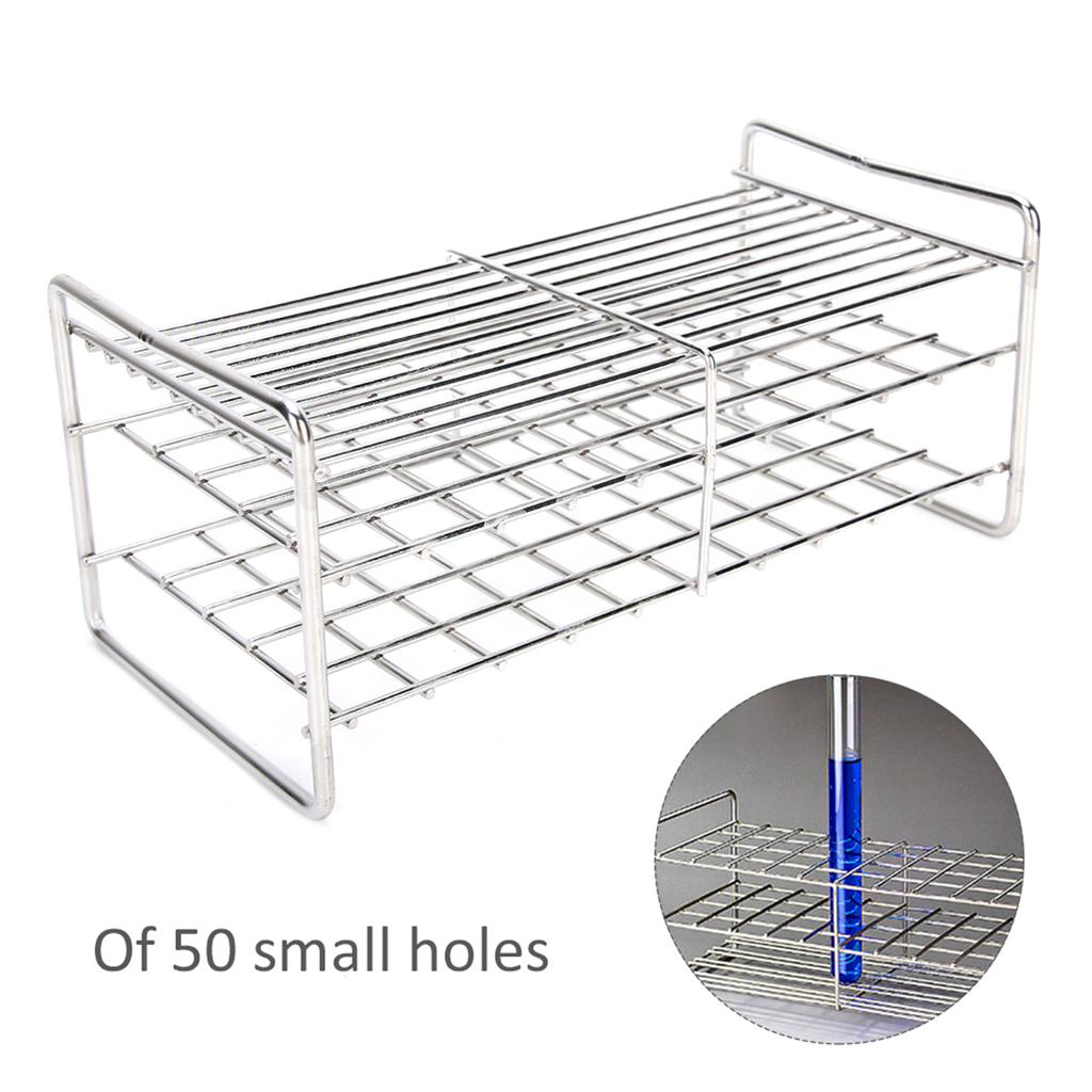 Square Hole Tube Holder Laboratory Equipment Corrosion Resistant Stainless Steel 50 Hole