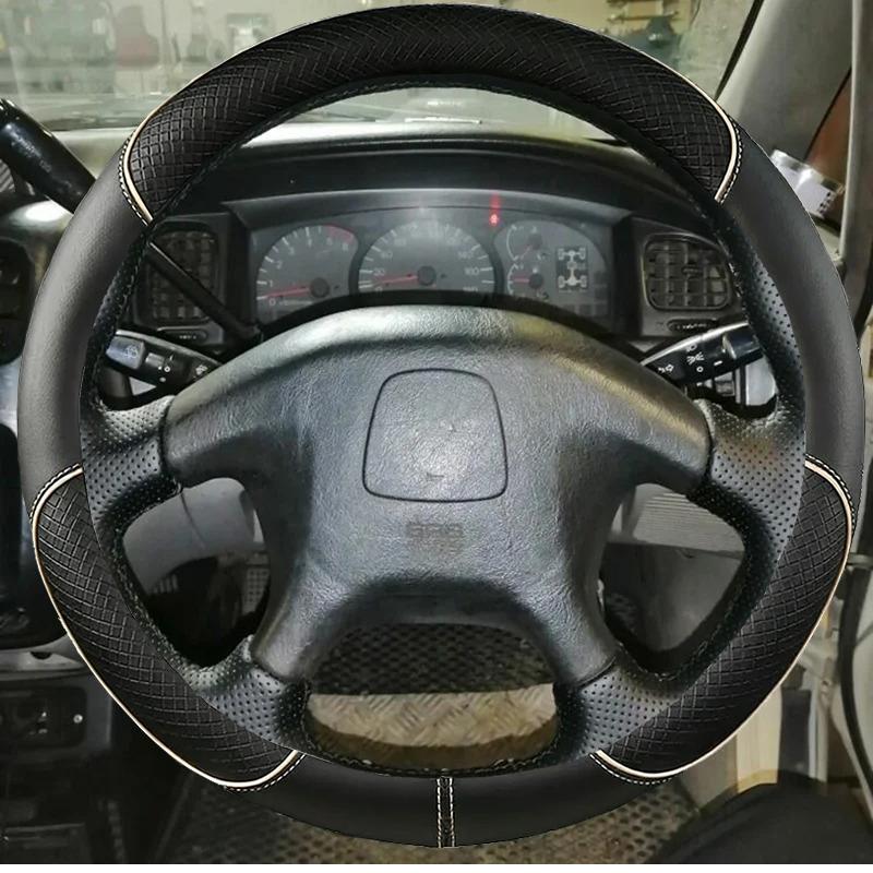 Black Microfibre Leather Car Steering Wheel