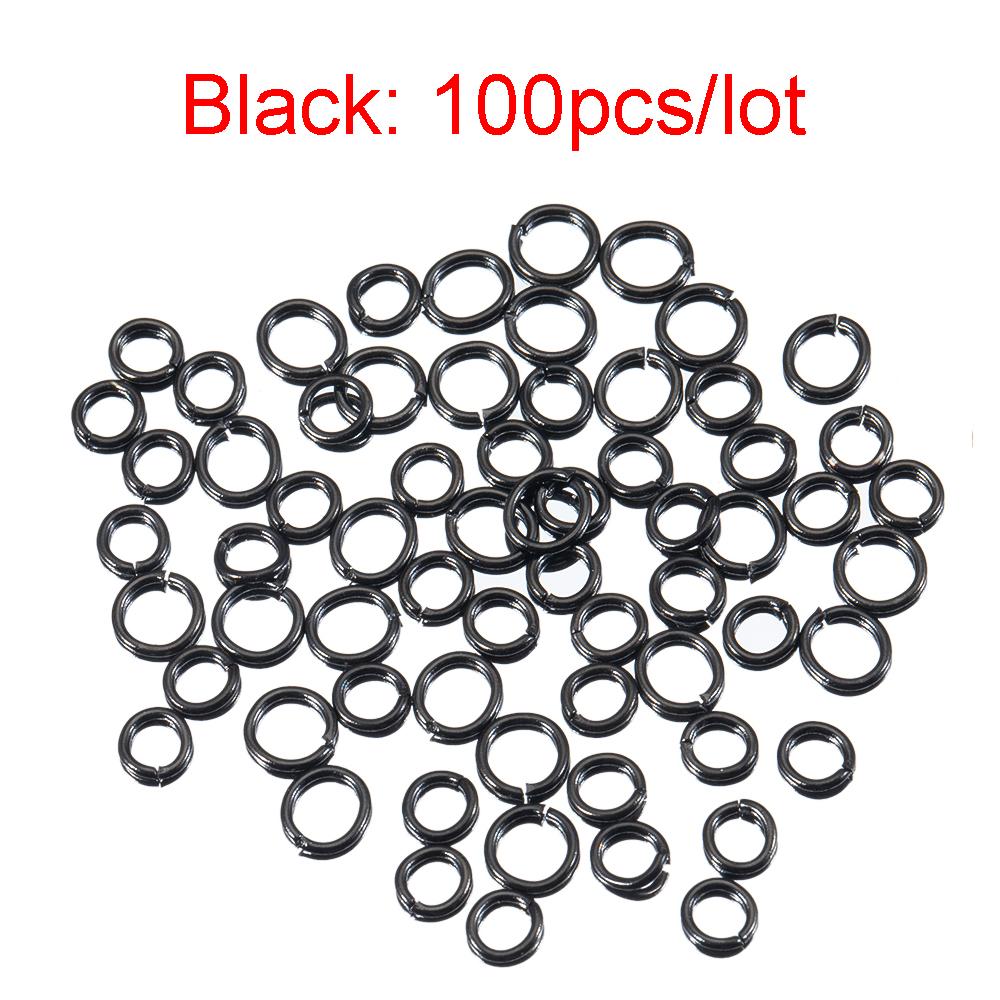 100-200pcs Black Stainless Steel Split Rings Open Jump Rings Connector DIY Necklace Bracelet Making Jewelry Findings Wholesale