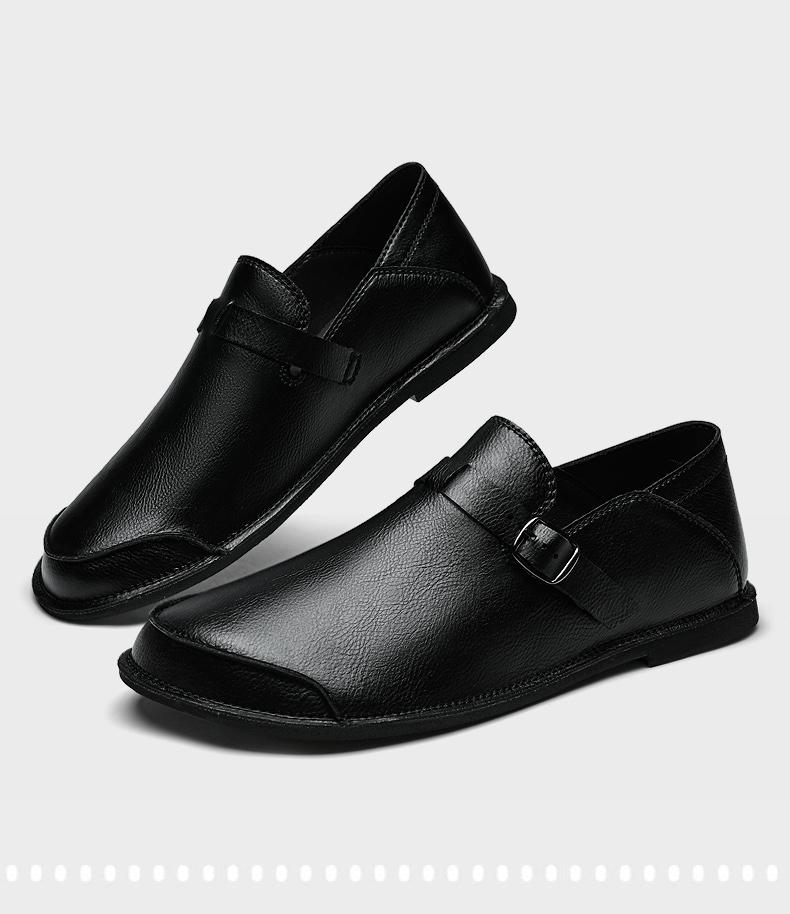 Genuine Leather Male Casual Shoes Handmade Mens Loafers Moccasins Breathable Slip on Driving Shoes Leisure Business Dress Flats