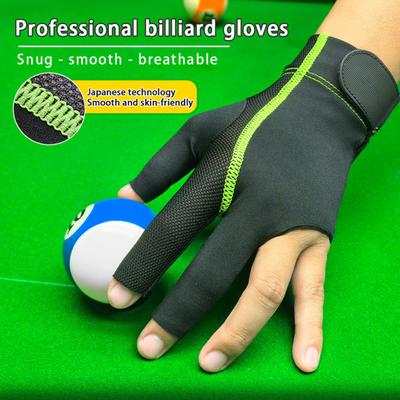 1 Pc 3 Fingers Billiard Pool Gloves for Left Hand Snooker Cue Sport Glove for Men Women Billiards Shooter Accessory