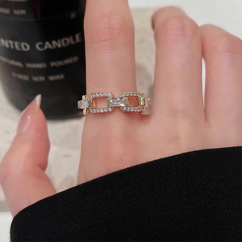 Women Ring Fashion Crystal Embedded Decorative Hand Jewelry Rhinestone Dressing Elegant Trendy Decoration Craft Hanging