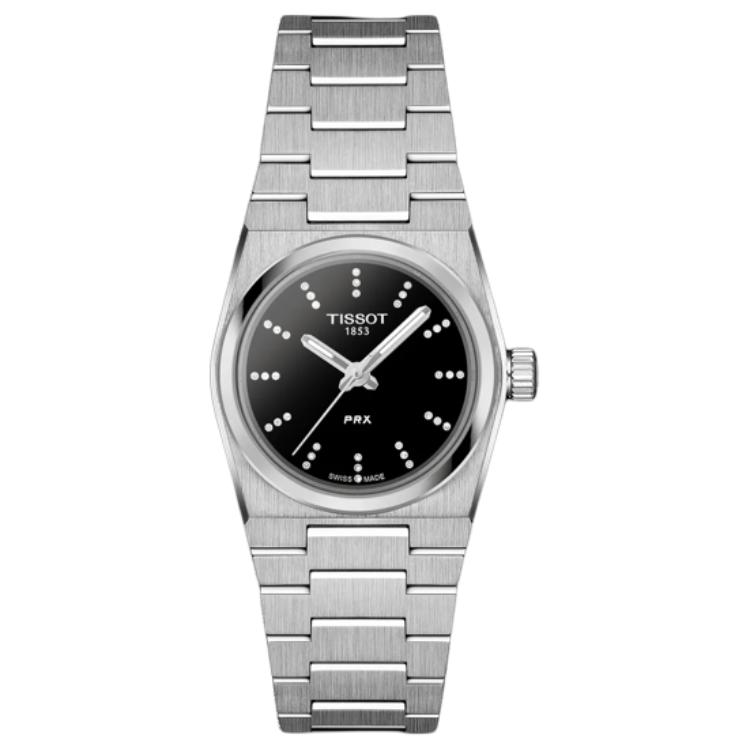 TISSOT PRX Quartz Movement 100m Water Resistance Women s Watch 25mm Black Dial Stainless Steel Case T137.010.11.056.00 Black Dial