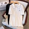 Plus Size Women's Summer Lapel Top - Slimming Short Sleeve T-shirt 7339 (200/300 Jin)