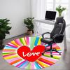 1pc Heart Love Chair Carpet for Office, Round Polyester Mat, Indoor Decor for Office, Easycare Fabric, Washable Non-slip Area Carpet