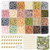 2400Pcs Polymer Clay Bead Treasure Making Bracelet Necklace Diy Jewelry, Soft Pottery Kit