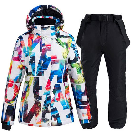 Women's Winter Ski Suit Set - Warm Snowboard Jacket and Pants