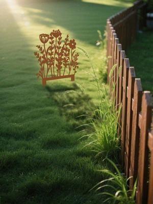 Vintage Metal Garden Stakes Rustic Outdoor Yard Art Farmhouse Decor Weather Resistant Landscape Accents