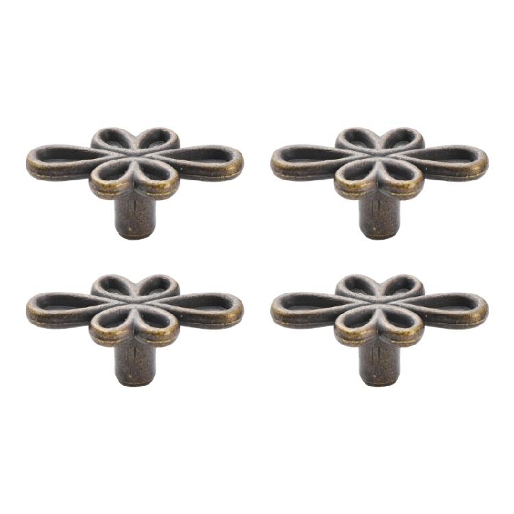 

4pcs Four Leaf Hardware Handles Smooth Easy Installation for Wardrobes Dressers зелений/бронзовий