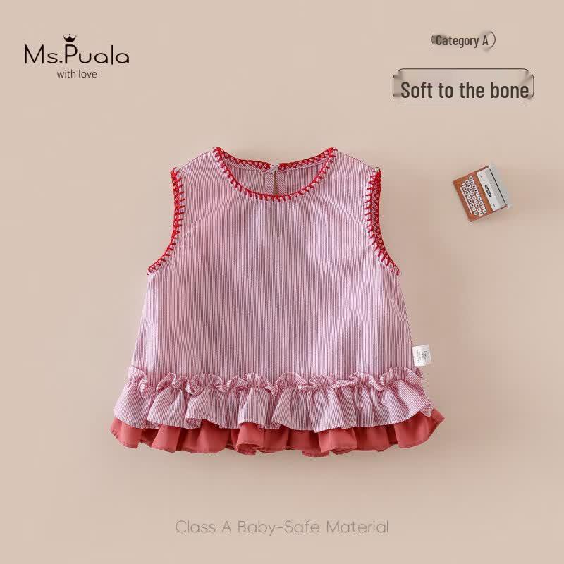 MS. PUALA Girls Striped Sleeveless Vest 80 cm