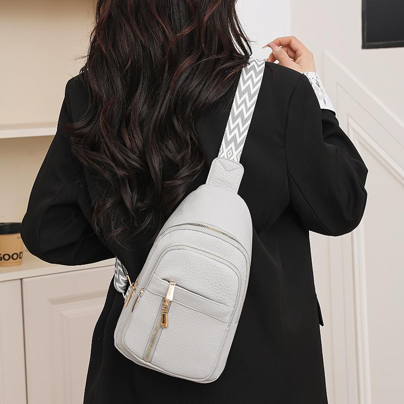 Women's Chest Bag Wide Shoulder Bag Vintage Crossbody Bag