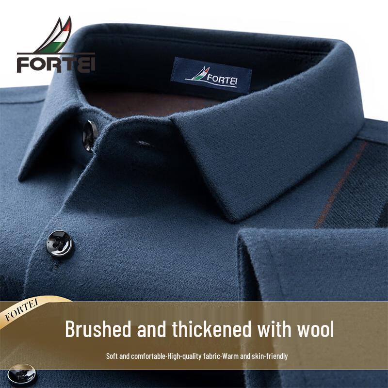 

Futting Men s Merino Wool Blend Brushed Knit Long Sleeve Warm Shirt 50