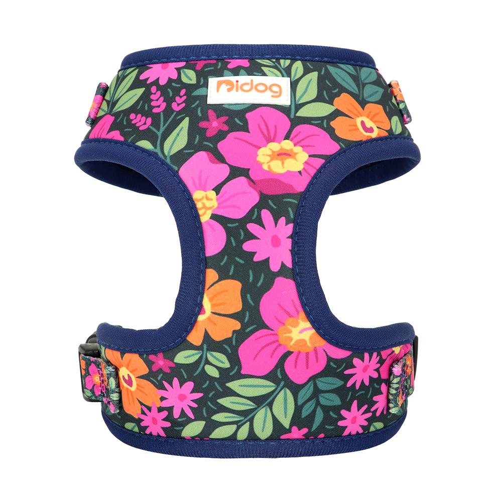 Mesh Nylon Dog Harness Cute Printed Puppy Harnesses Vest Soft Breathable Pet Vests Adjustable For Small Medium Large Dogs Pug