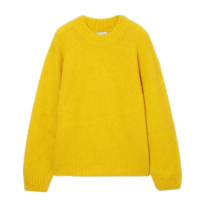 MD Spring New Arrival Basic Style Loose Casual Sweater round Neck Mohair Blended Sweater 1097008