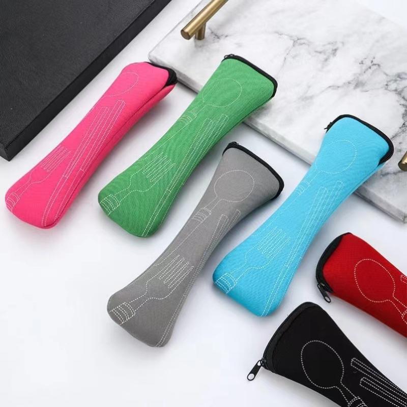 1PC Tableware Storage Cloth Bag Portable Fork Packaging Bag Outdoor Travel Picnic Camping Storage Bag Kitchen Gadgets