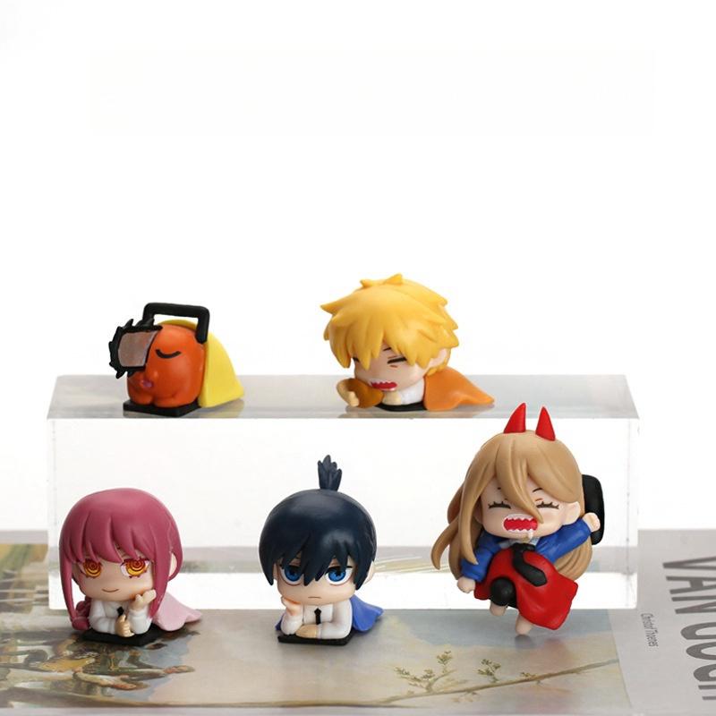 Chainsaw Man Power Figure Anime Cute Aki Denji Statue Makima Sleeping Decoration Action Figurine Sculpture Desk Accessories Gift