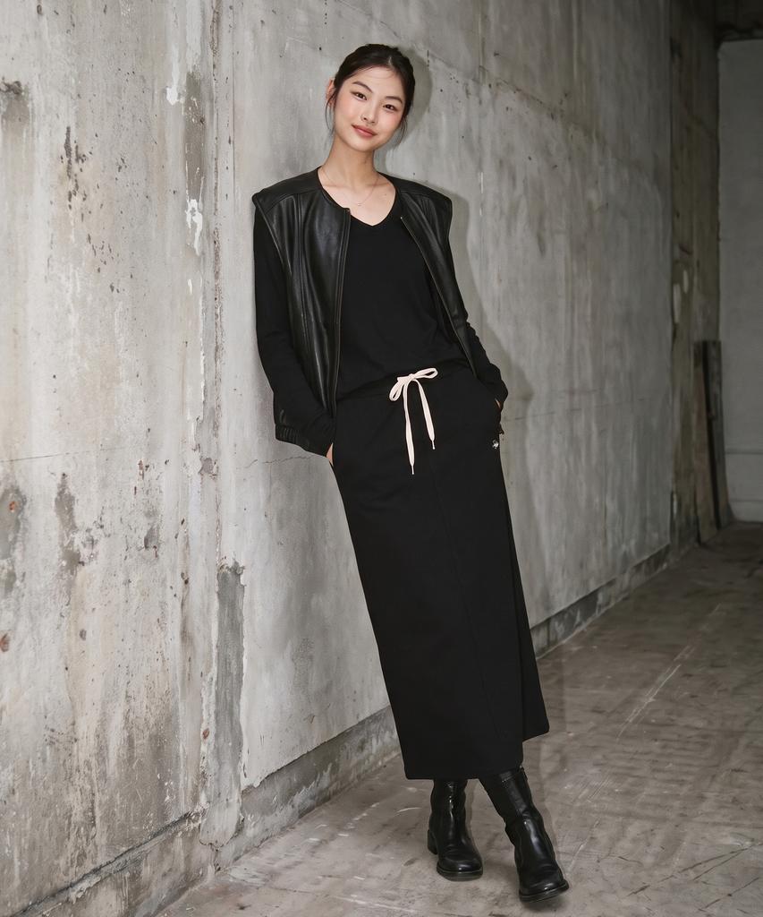METAPHER Met Daily Paw Leather Zip-Up Vest Black