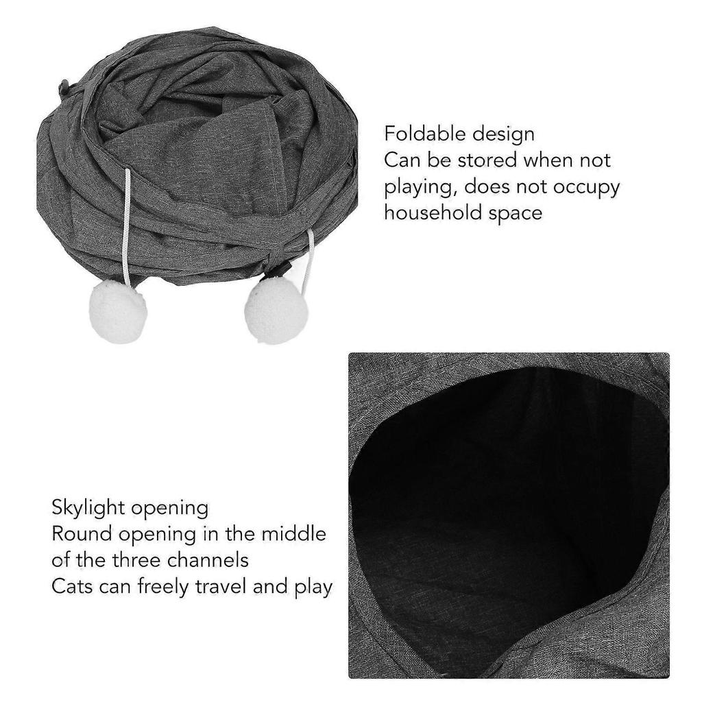 SCSYV 3 Way Cat Tunnel Safe Durable Tear Resistant Collapsible Kitten Tunnel Tube for Daily Exercise