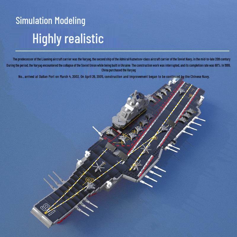 High-Difficulty Military Aircraft Carrier Building Set - Fujian Model Warship Toy for Boys