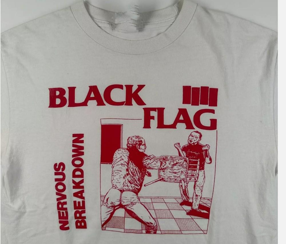 Винтажная футболка 2000-х Black Flag Nervous Breakdown Хлопок Унисекс S-5XL Унисекс Футболка XXL